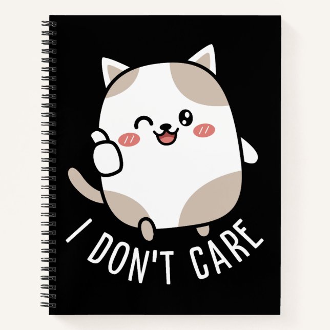 Cuaderno Gato Divertido Lindo Sarcástico Pulgar Arriba Cita (Anverso)