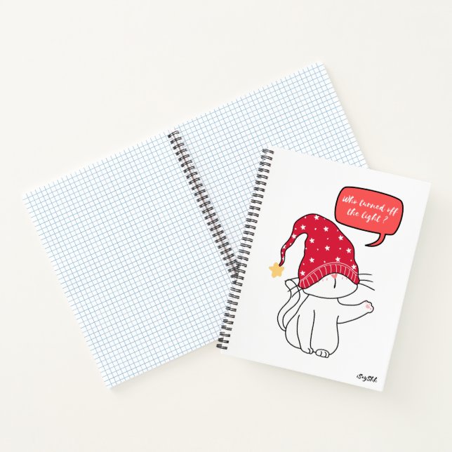 Cuaderno gato divertido, ¿quién apagó la luz? (Interior)