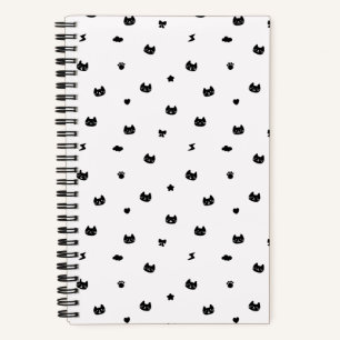 Cuaderno Gato Doodle Blanco