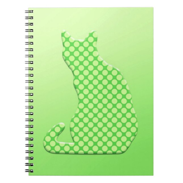 Cuaderno Gato Dotty - tonos verde lima (Frente)