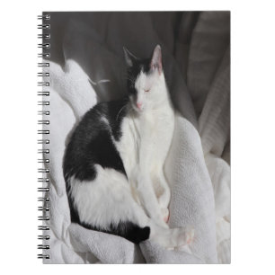 Cuaderno Gato durmiendo en blanco y negro/Añade la foto de 