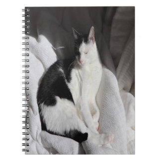 Cuaderno Gato durmiendo en blanco y negro/Añade la foto de 