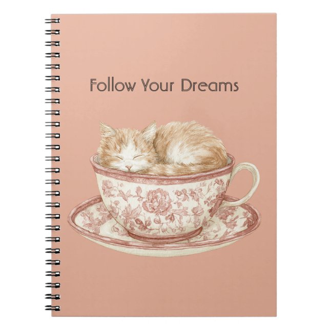 Cuaderno Gato Durmiendo En Una Taza (Frente)