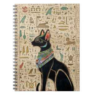 Cuaderno Gato egipcio - Bastet en el papiro