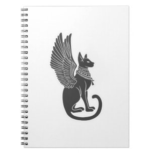 Cuaderno Gato egipcio con alas - Elige el color posterior