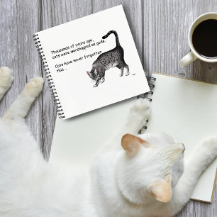 Cuaderno Gato Egipcio Mau Gris Caprichoso Divertido