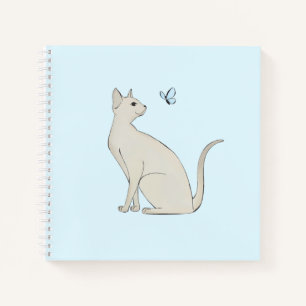 Cuaderno Gato elegante con mariposa
