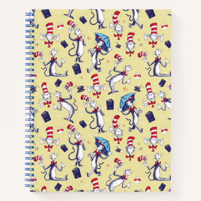 Cuaderno Gato en el sombrero | Patrón Amarillo (Anverso)