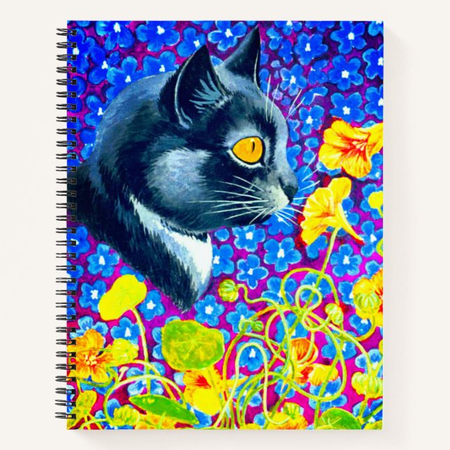 Cuaderno Gato en flores (Anverso)
