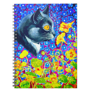 Cuaderno Gato en flores