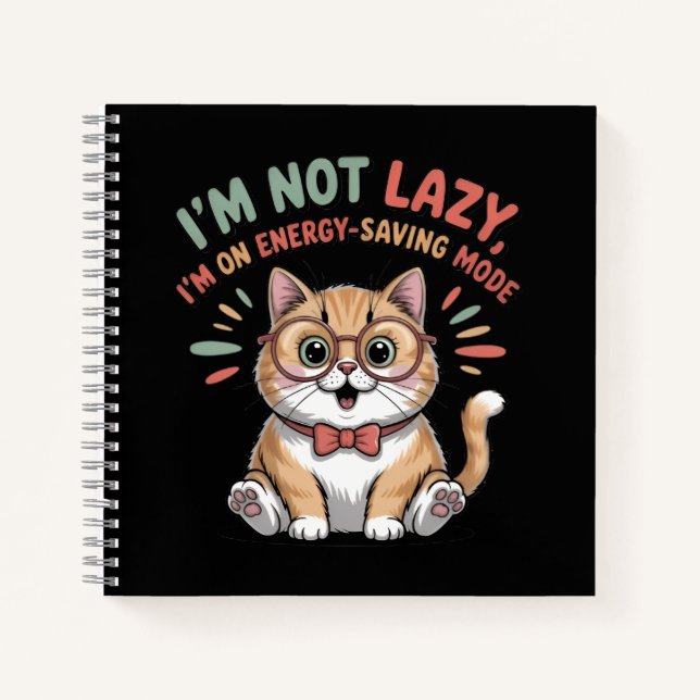 Cuaderno Gato en Modo de Ahorro de Energía (Anverso)