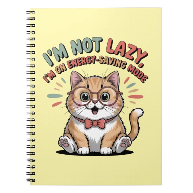 Cuaderno Gato en Modo de Ahorro de Energía (Frente)