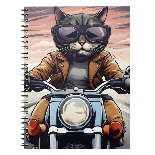 Cuaderno Gato en moto (Frente)