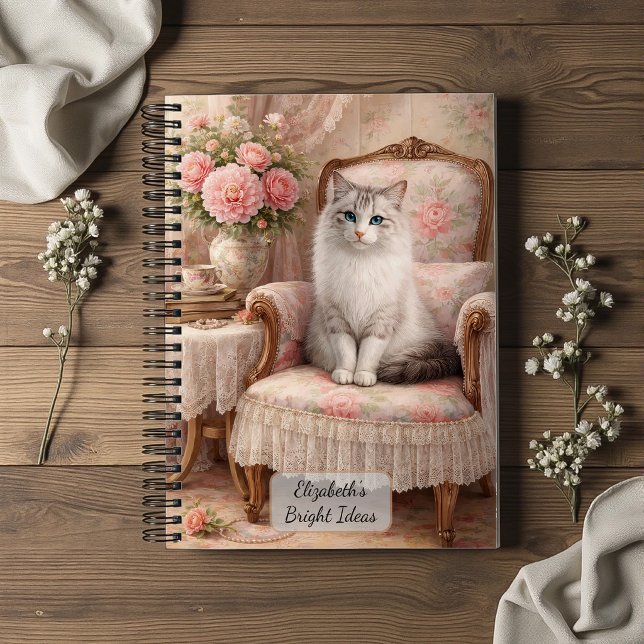Cuaderno Gato en sillón floral (Subido por el creador)