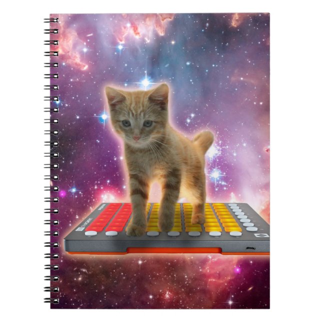Cuaderno Gato en sintetizadores en el espacio (Frente)