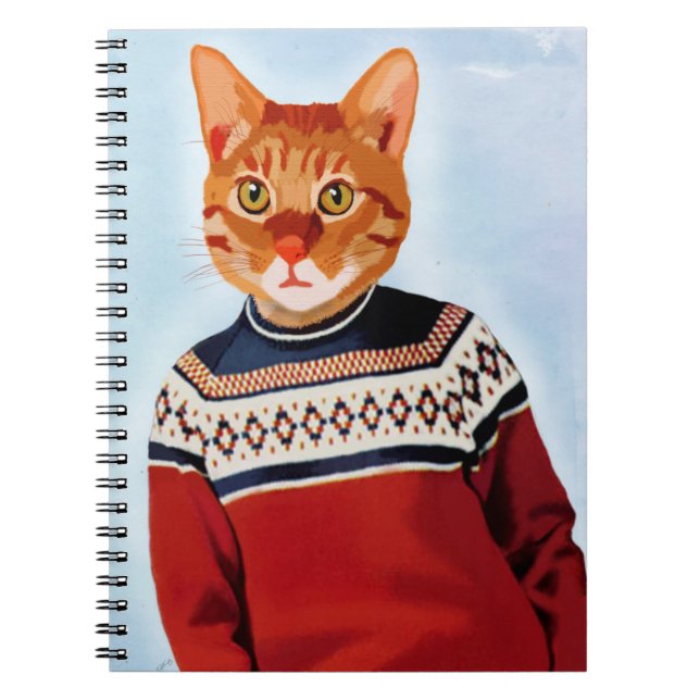 Cuaderno Gato en suéter de esquí (Frente)