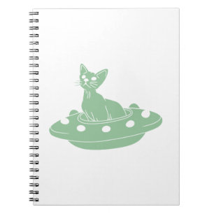 Cuaderno Gato en Ufo - Elegir color de fondo