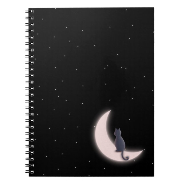 Cuaderno Gato en una luna de neón (Frente)