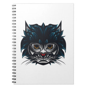 Cuaderno Gato enojado estilo tribal