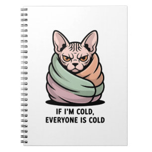 Cuaderno Gato Esfinge Enojado Arte de Dibujos Animados de H