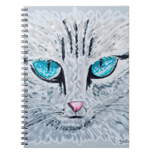 Cuaderno Gato Esponjoso de Ojos Azules