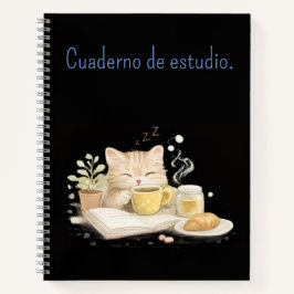 Cuaderno gato estudio