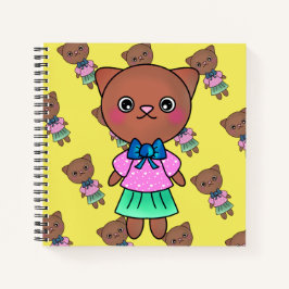 Cuaderno Gato feliz con vestido brillante con corazón de Bo