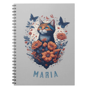 Cuaderno Gato floral gatito gatito gatito