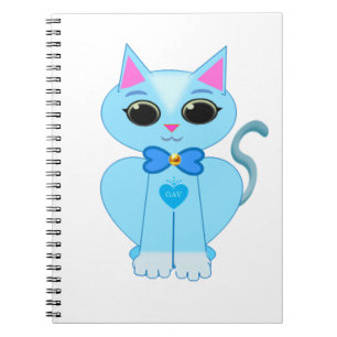 Cuaderno Gato gatito azul claro elegante y lindo