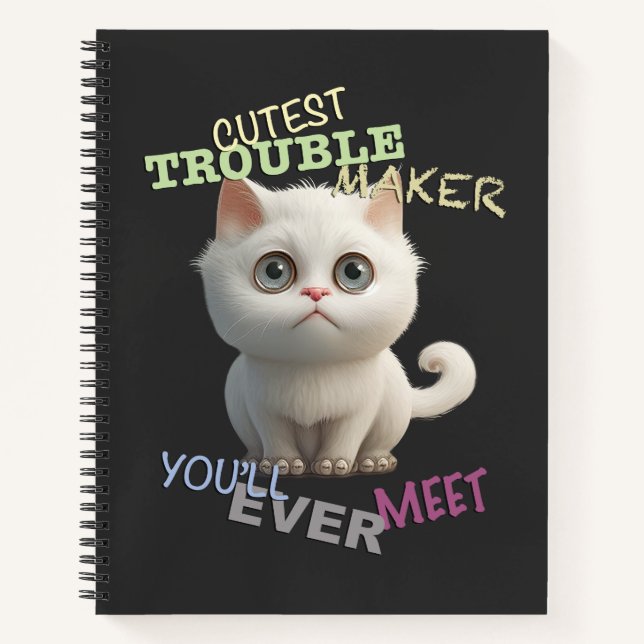 Cuaderno Gato Gatito Gatito Menor Problema Maker Aburrido D (Anverso)