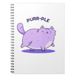 Cuaderno Gato Gatito Gordo Divertido Punzante Púrpura