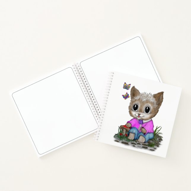Cuaderno Gato Gatito Lindo y Mariposa (Interior)