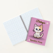 Gato Gatito Rosa Bonito Nombre Personalizado Espir