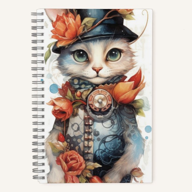 Cuaderno Gato gatito steampunk (Anverso)