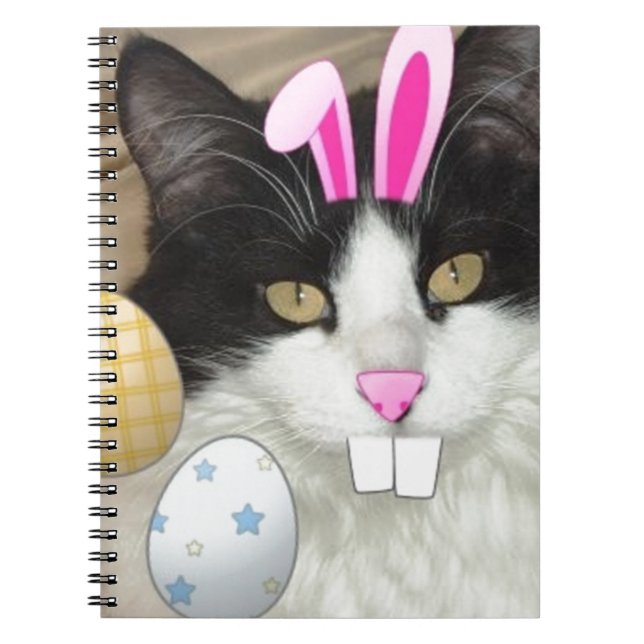 Cuaderno Gato gitano negro y blanco de Pascua (Frente)