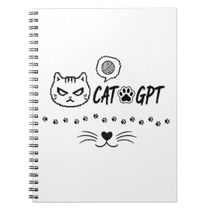 Cuaderno Gato GPT AI Divertido Pixel Gato / Cita Divertida 