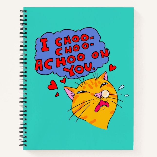 Cuaderno Gato gracioso amándote con texto (Anverso)