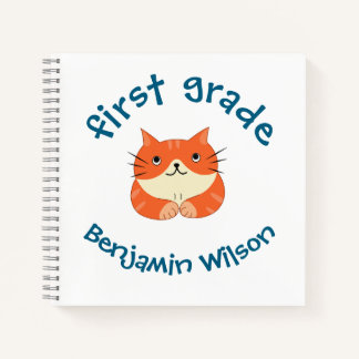 Cuaderno Gato gracioso de Personalizado animal regresa a la