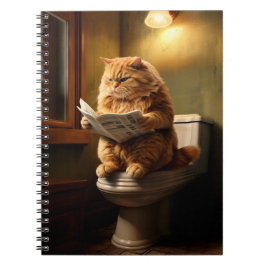 Cuaderno Gato gracioso en el inodoro | Quirky Baño Humor