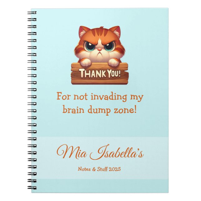 Cuaderno Gato gracioso - Personalizable de bloc de notas de (Frente)