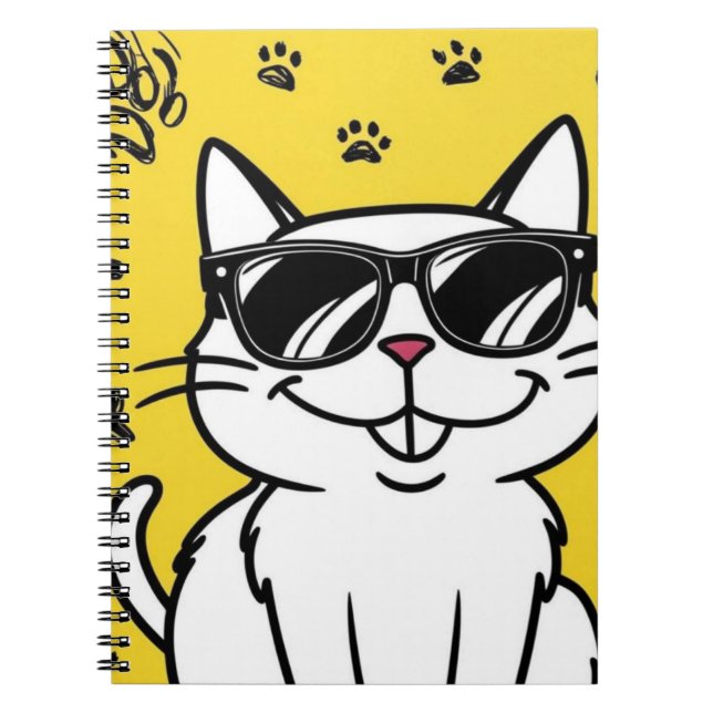 Cuaderno Gato gracioso Personalizado gato portátil vestido  (Frente)