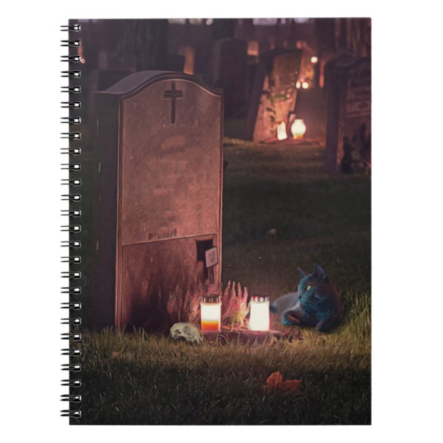 Cuaderno Gato grave | Un Cementerio Gótico | Bloc de notas  (Frente)