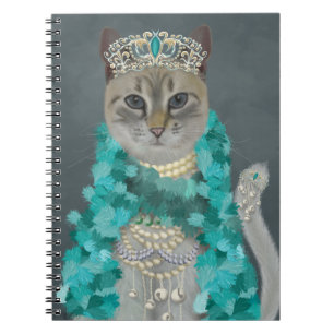 Cuaderno Gato gris   Adornado Con Retrato De Campanas