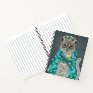 Cuaderno Gato gris   Adornado Con Retrato De Campanas