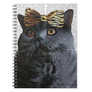 Cuaderno Gato gris con diente de leopardo
