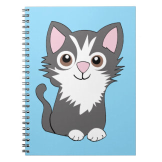 Cuaderno Gato gris y blanco