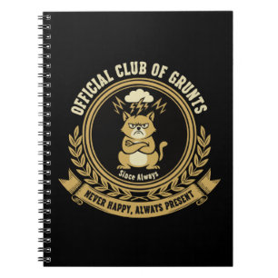 Cuaderno Gato Gruñón Divertido Club Oficial de Gruñones S