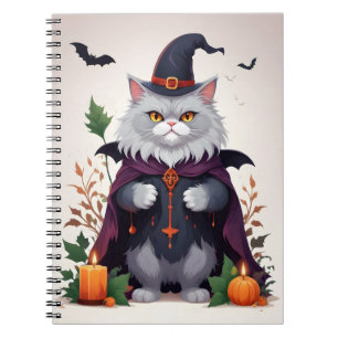 Cuaderno Gato Halloween Cute Adorable Gracioso Animal Magic