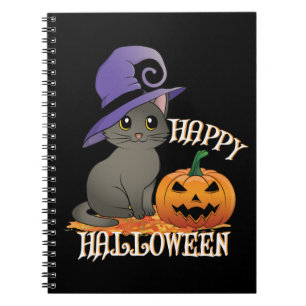 Cuaderno Gato Halloween Happpy con Calabaza