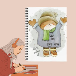 Cuaderno Gato Invierno Snowfall Personalizado Kitten Notebo